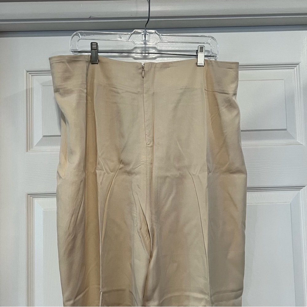 Banana Republic Cream Tencel™ Pleated Pant Wide Leg Relaxed Fit size 18 #L21 - Picture 7 of 16